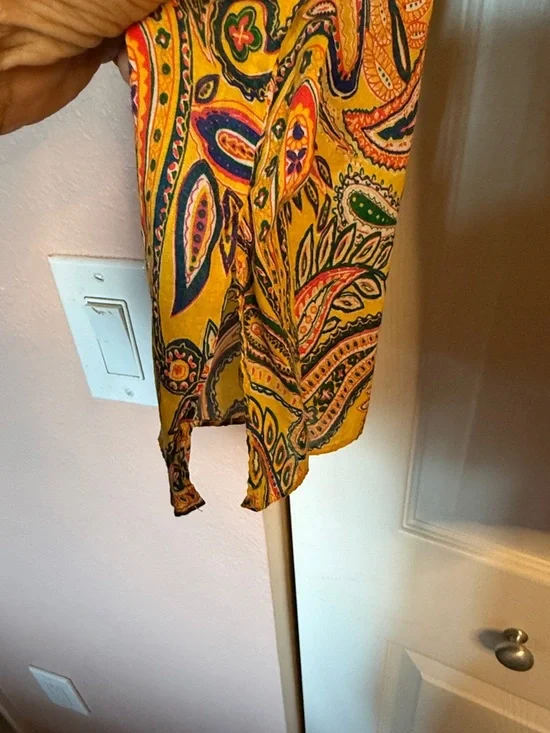 Lauren Ralph Lauren 2X Paisley Blouse Boho Tunic 100% Cotton Colorful Top - Picture 5 of 7